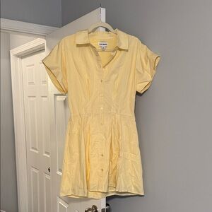 Steve Madden Yellow Striped Poplin Dress - Size M NWOT